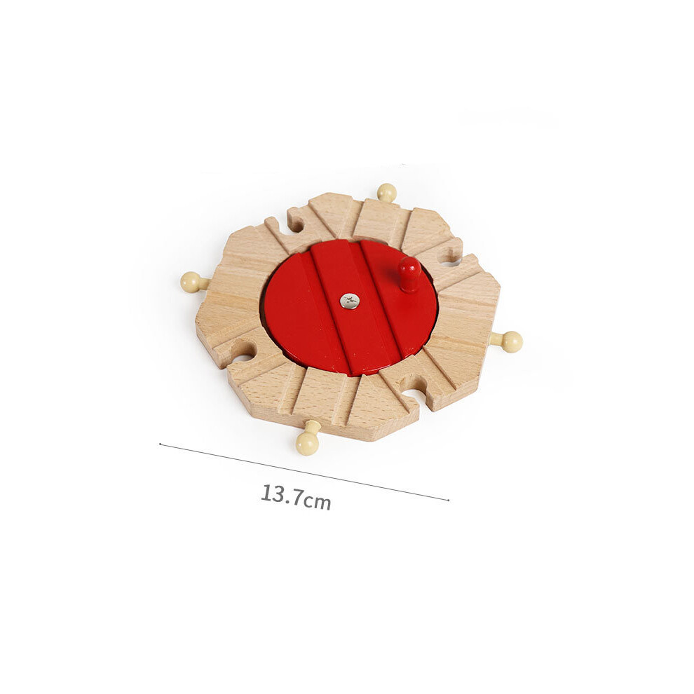 Maxpower (1Pc Turntable) Wooden Track Accessories Beech Wood Railway Train Track Bridge Connector Toys Fit Thomas Wooden Train
