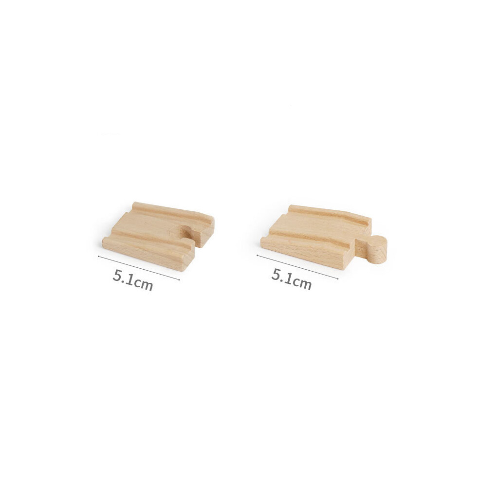 Maxpower (2Pcs Starting Track) Wooden Track Accessories Beech Wood Railway Train Track Bridge Connector Toys Fit Thomas Wooden Train
