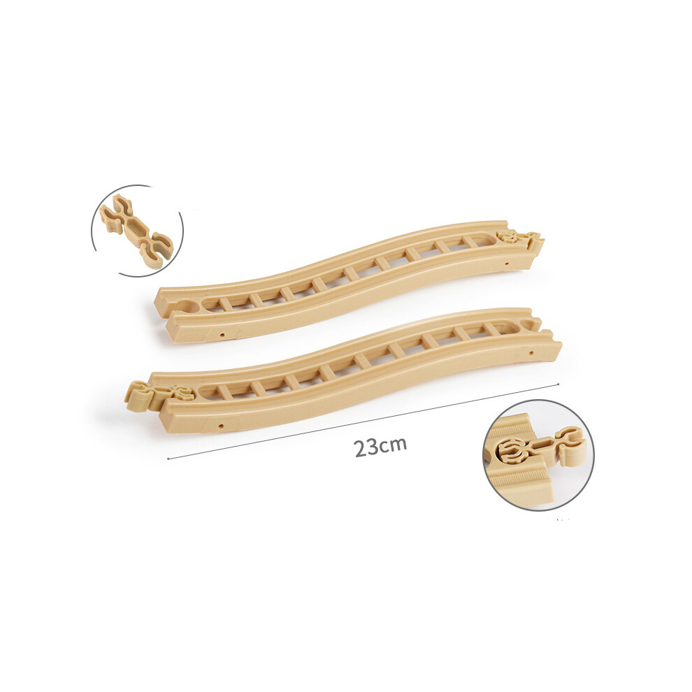 Maxpower (2Pcs Tracks) Wooden Track Accessories Beech Wood Railway Train Track Bridge Connector Toys Fit Thomas Wooden Train