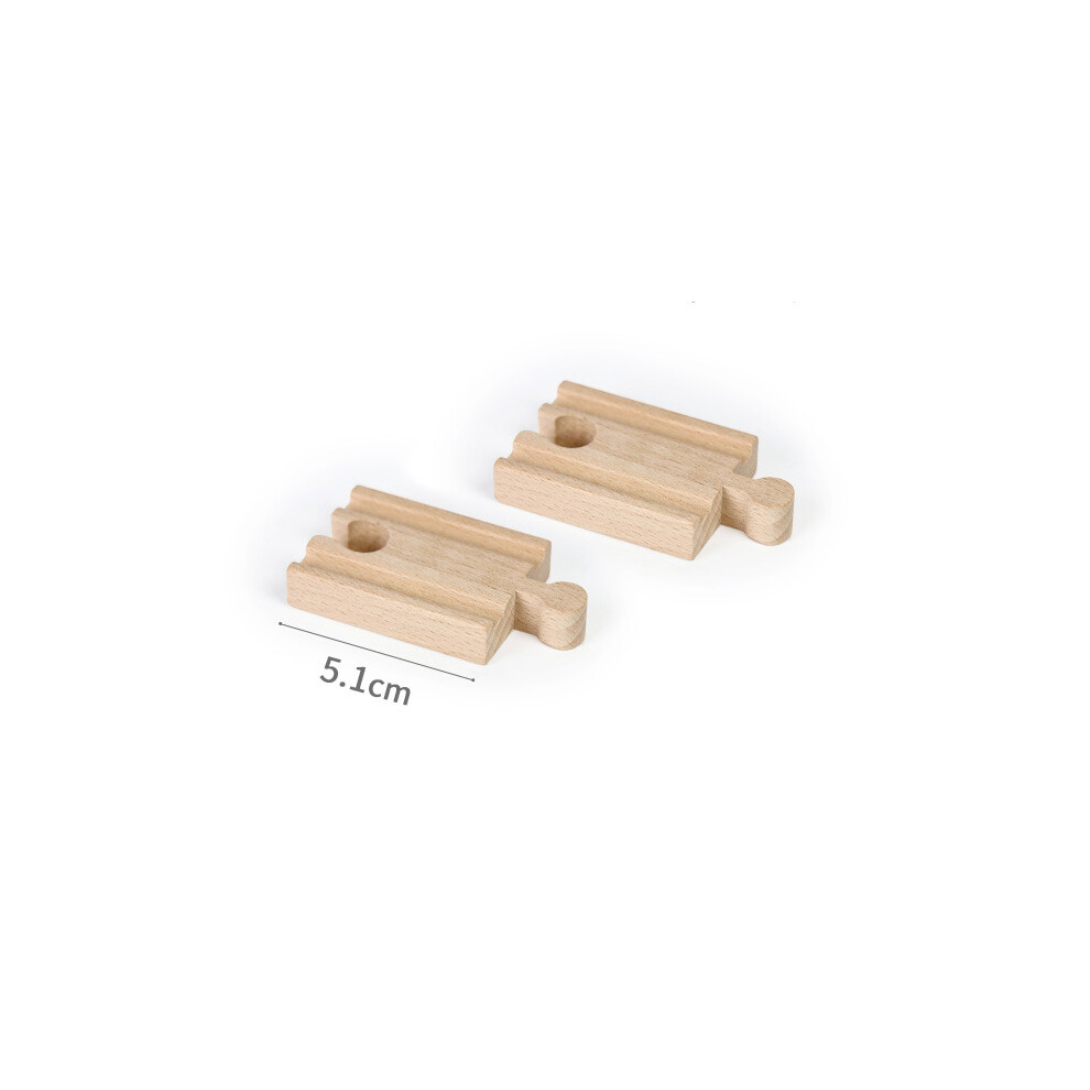 Maxpower (2Pcs Straight Track) Wooden Track Accessories Beech Wood Railway Train Track Bridge Connector Toys Fit Thomas Wooden Train