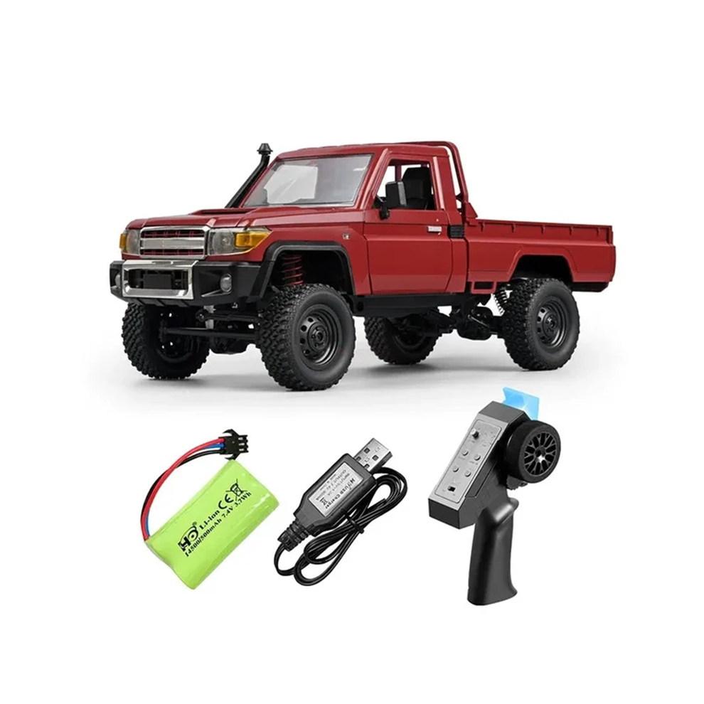 Maxpower (Mn82 ) Newest Mn82 Rc Car 1:12 Full Scale Pick Up Truck 2.4G 4Wd Off-Road Crawler Car Controllable Headlights Red