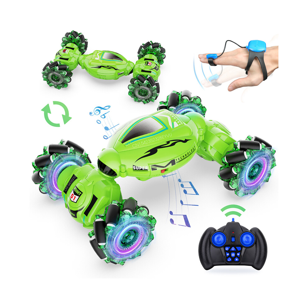 Maxpower (Green) Rc Car Remote Control Stunt Toy Car 4Wd 1:18 Gesture Sensing Rc Drift Cars Twist Climbing Off Road Kids Green