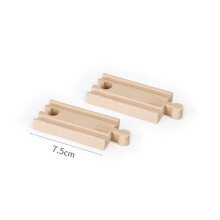 (Wooden track 2pc A15) Children Wooden Train Track Accessories Beech Wood All Kinds of Wooden Railway Track Pieces Fit For