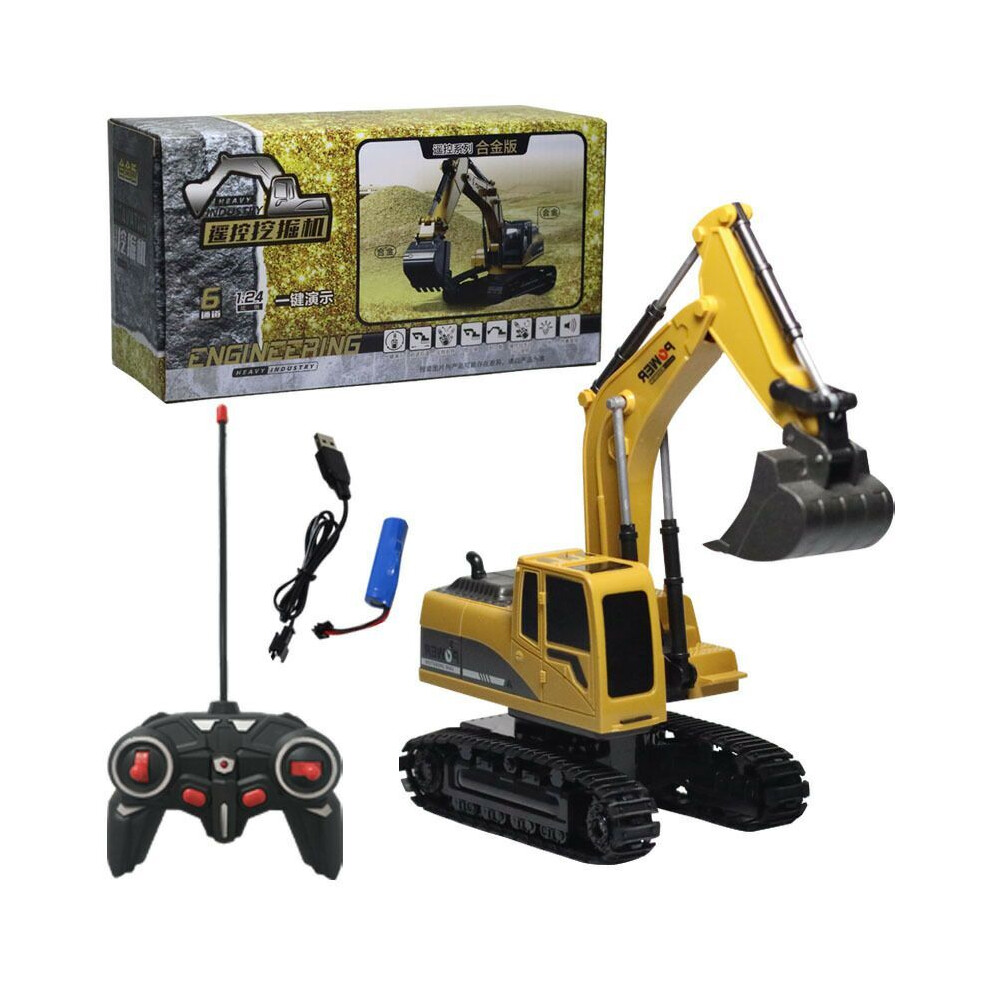 Maxpower (6Ch Excavators) Rc Excavator Dumper Car 2.4G Remote Control Engineering Vehicle Crawler Truck Bulldozer Toys For Boys