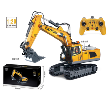 (11CH Excavators) RC Excavator Dumper Car 2.4G Remote Control Engineering Vehicle Crawler Truck Bulldozer Toys for Boys