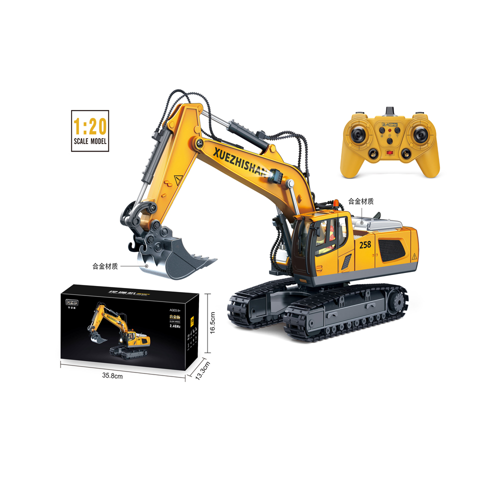 Maxpower (11Ch Excavators) Rc Excavator Dumper Car 2.4G Remote Control Engineering Vehicle Crawler Truck Bulldozer Toys For Boys