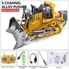 (9CH Bulldozers) RC Excavator Dumper Car 2.4G Remote Control Engineering Vehicle Crawler Truck Bulldozer Toys for Boys