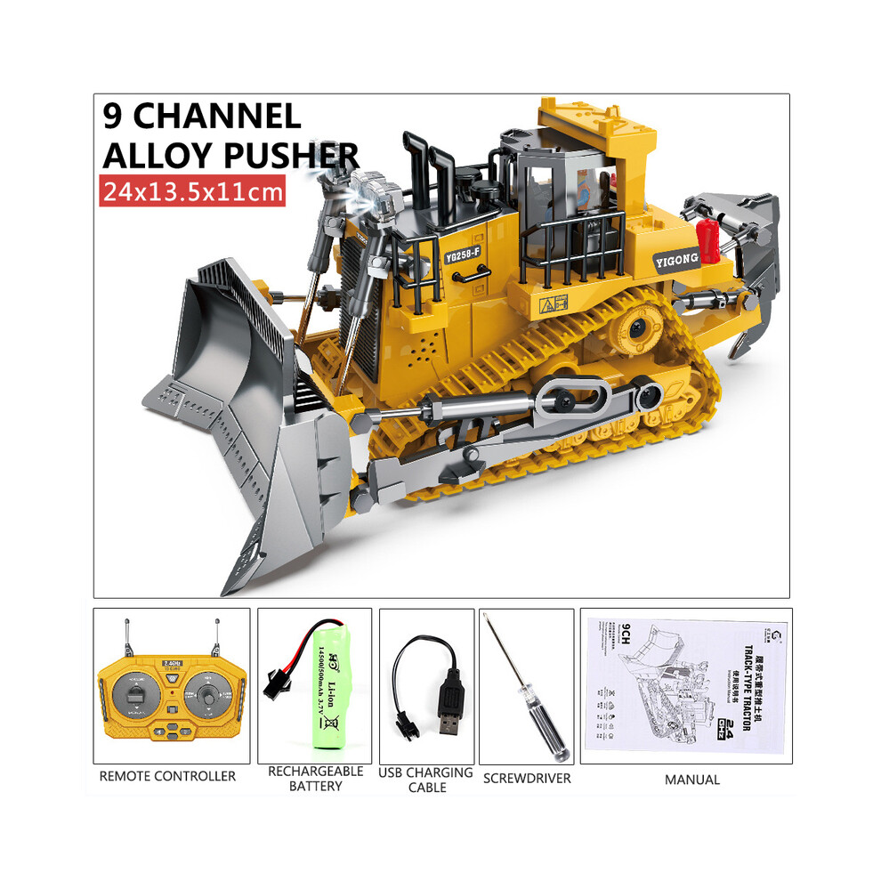 Maxpower (9Ch Bulldozers) Rc Excavator Dumper Car 2.4G Remote Control Engineering Vehicle Crawler Truck Bulldozer Toys For Boys