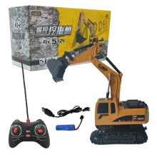 (5CH Excavators) RC Excavator Dumper Car 2.4G Remote Control Engineering Vehicle Crawler Truck Bulldozer Toys for Boys