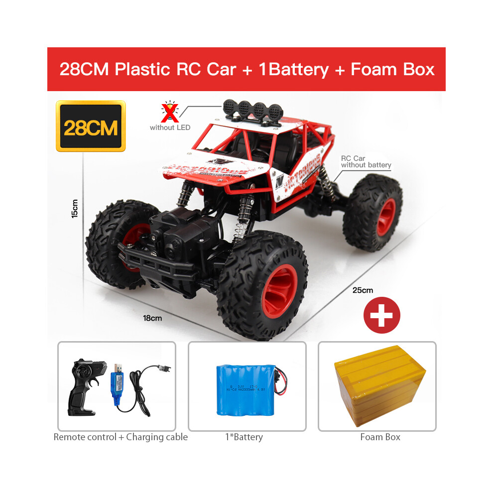 Maxpower (28Cm 1B Plastic) Zwn 1:16 4Wd Rc Car With Led Lights Radio Alloy Remote Control Cars Buggy Off-Road Control Trucks Boys Red