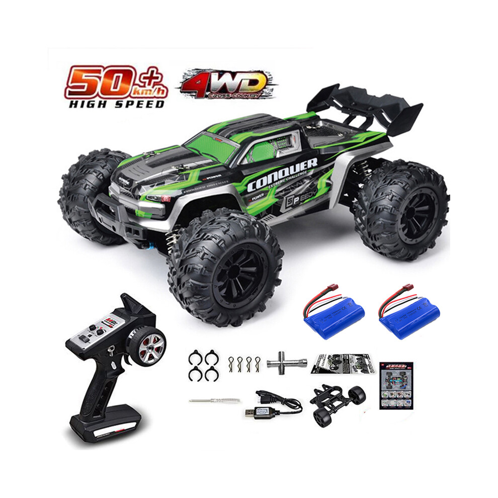 Maxpower (16102-Green-2B) 1:16 75Km/H Or 50Km/H 4Wd Rc Car With Led Remote Control Cars High Speed Drift Monster Truck For Kids