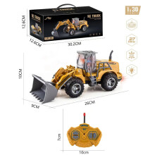(Remote bulldozer) Rc Car Toys Truck 1:30 Wheel Shovel Loader 6CH 4WD Metal Remote Control Bulldozer Construction Vehicles