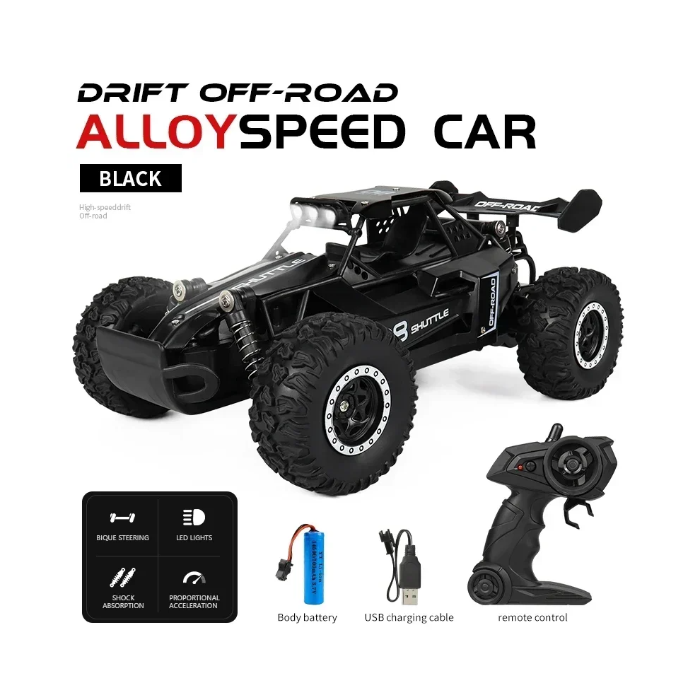 Photos - Parts for Drones & RC models MAXPOWER  RC Car 2.4Gh Model With LED Lights 2WD High Speed Off-road Remote Control Climbing Vehicle Outdoor Cars (black)