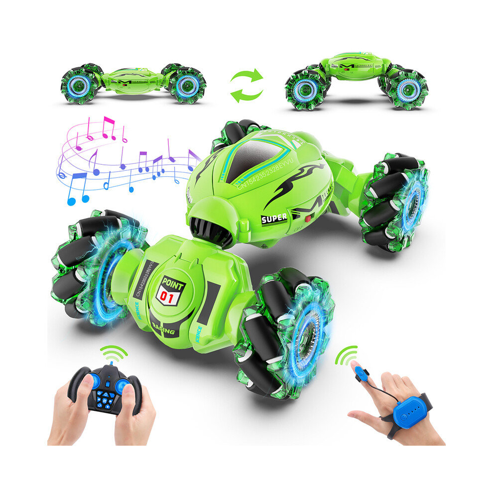 Maxpower ( Car) 1:18 Drift Remote Control Car For Kids Toy Car Radio Watch Gesture Sensor Rc Stunt Car Off Road With Green