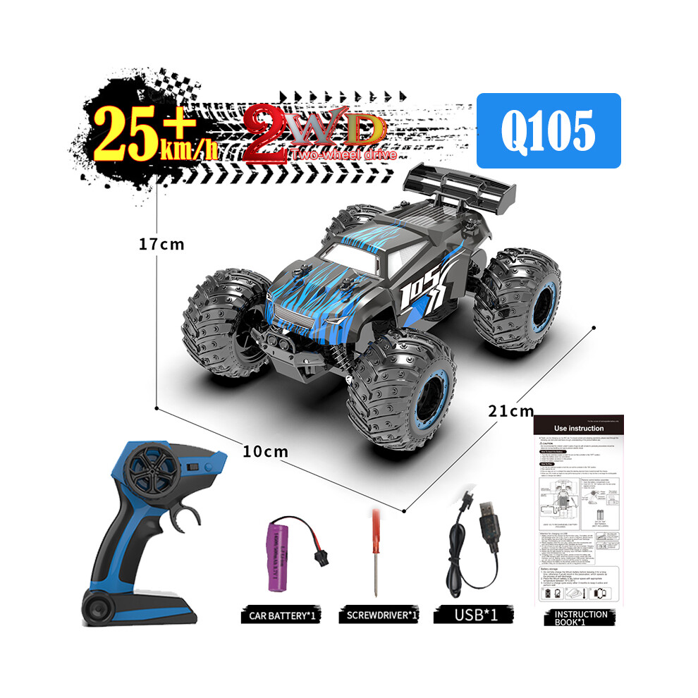 Maxpower (Q105-) 1:16 4Wd Rc Car 70Km/H With Led Lights 2.4G Inductor Remote Control Off-Road Cars High Speed Brushless Blue