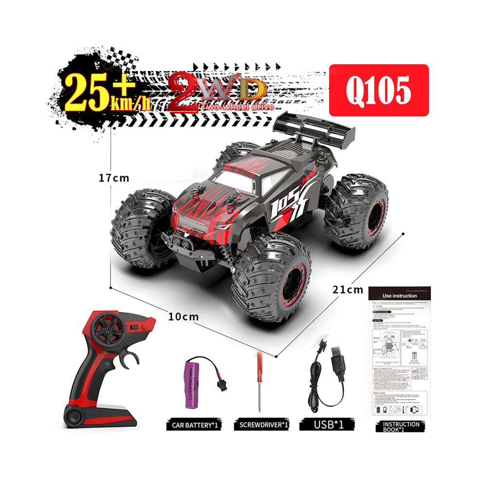 Maxpower (Q105-) 1:16 4Wd Rc Car 70Km/H With Led Lights 2.4G Inductor Remote Control Off-Road Cars High Speed Brushless Red