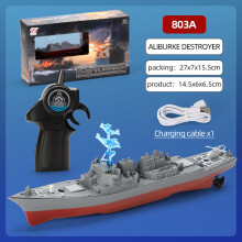 (803A) 2.4G RC Boat High-Speed Remote Control Ship Simulation Warship Model Toy Mini Battleship Kids Toys for