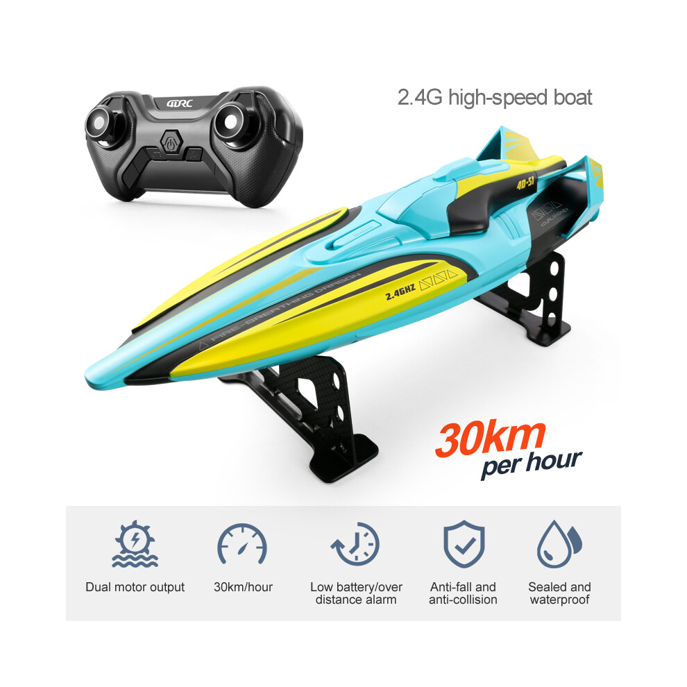 Maxpower (S1 ) S1 2.4G Rc Boat Double Motor Wireless Electric Long Endurance High Speed Racing Boat Speedboat Water Green