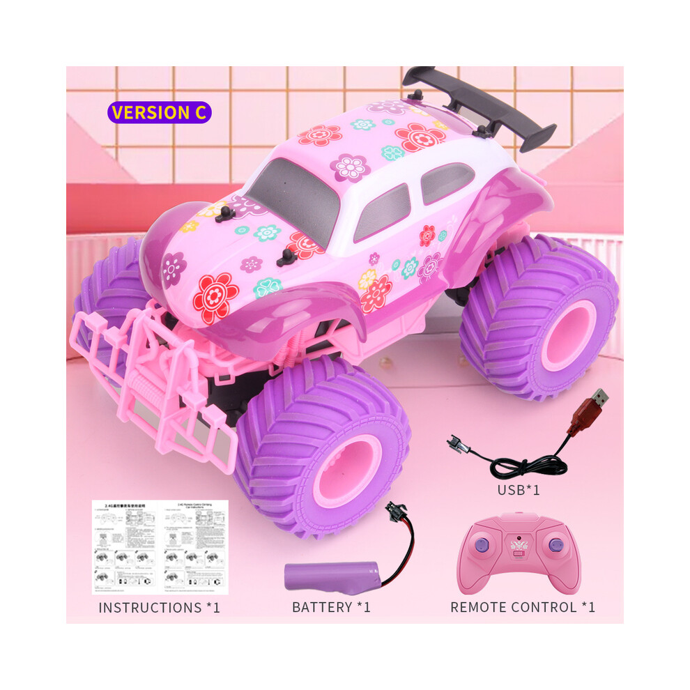 Maxpower (C-Beetle) Barbie Rc Car Pickup Truck Electric Climbing Drop-Resistant Stunt Remote Control Toy For Children Pink