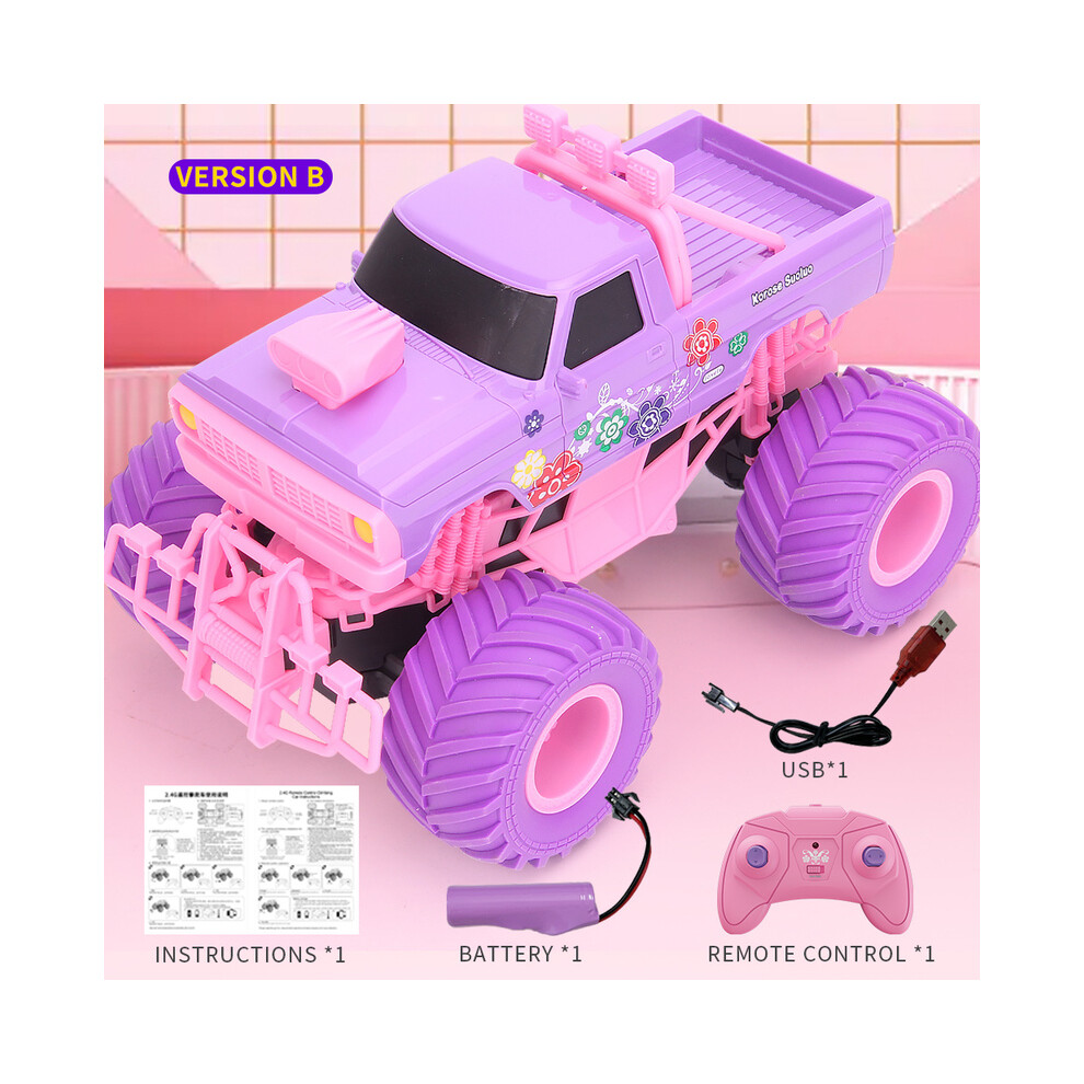 Maxpower (B-Pickup) Barbie Rc Car Pickup Truck Electric Climbing Drop-Resistant Stunt Remote Control Toy For Children Pink
