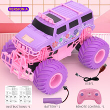 (A-Hummer) Barbie RC Car Pink Pickup Truck Electric Climbing Drop-resistant Stunt Remote Control Toy For Children