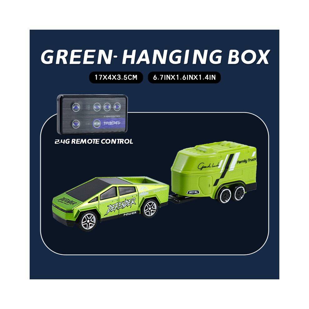 Photos - Parts for Drones & RC models MAXPOWER  RC 1:64 Off-Road Monster Truck Remote Control Mini Climbing Car Alloy Model Remote Control Electric (Green with a luggage)