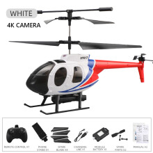 (white with 4K) RC Helicopter Military 4CH LED Lights 4K Camera Altitude Hold Remote Control Helicopter For Adults Birthday