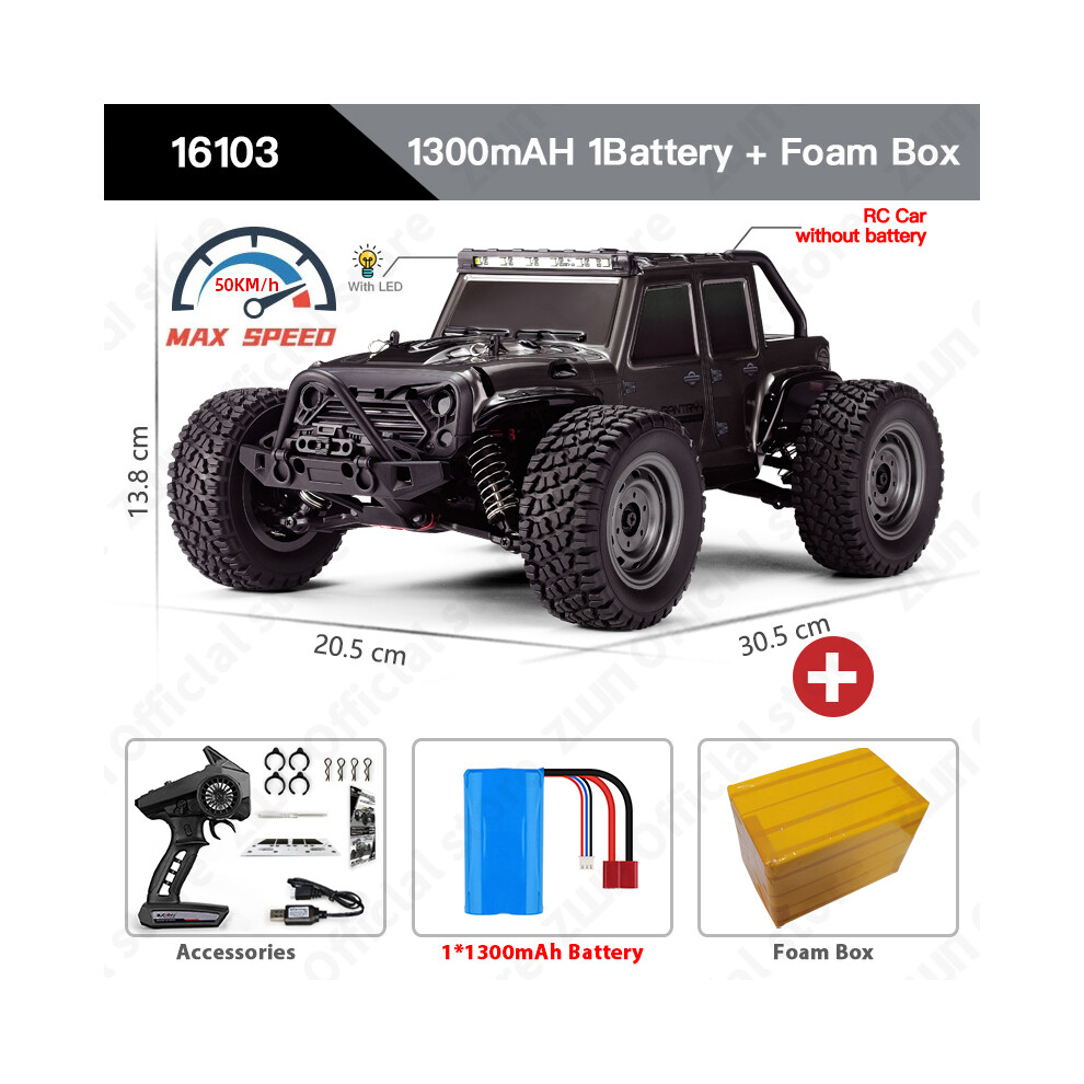 Maxpower (16103 Black 1B Fb) Zwn 1:16 4Wd Rc Car With Led Remote Control Cars High Speed Drift Monster Truck For Kids Vs Wltoys 144001