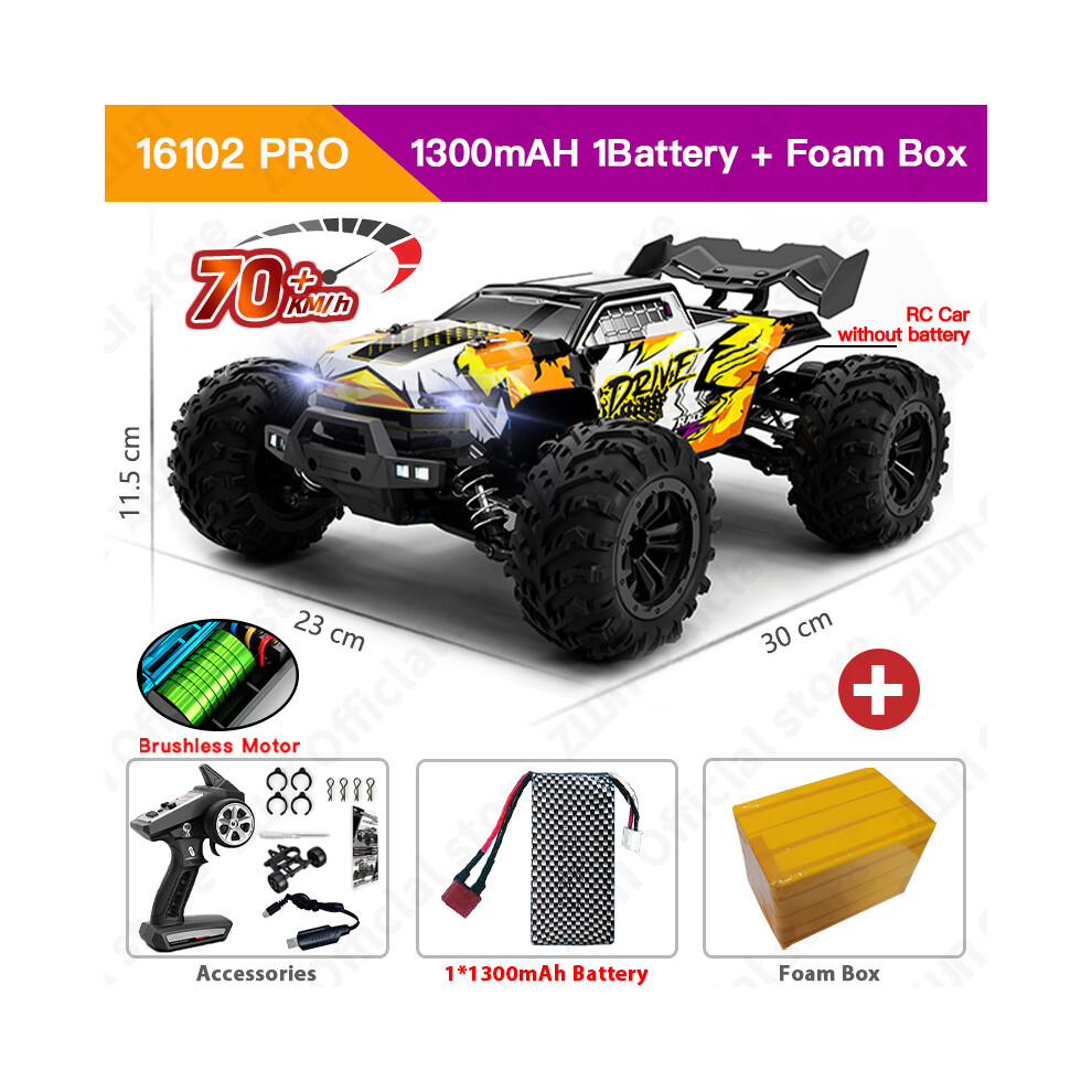 Maxpower (16102P Yellow 1B Fb) Zwn 1:16 4Wd Rc Car With Led Remote Control Cars High Speed Drift Monster Truck For Kids Vs Wltoys 144001