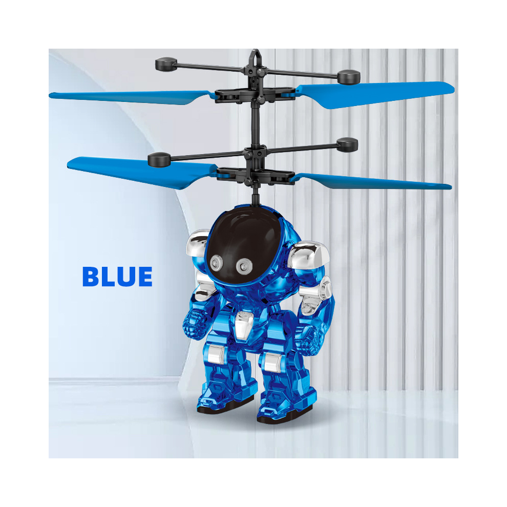 Maxpower (D-) Intelligent Sensing Aircraft Mech Warrior Flying Robot Luminescent Suspension Gesture Sensing Flying Blue