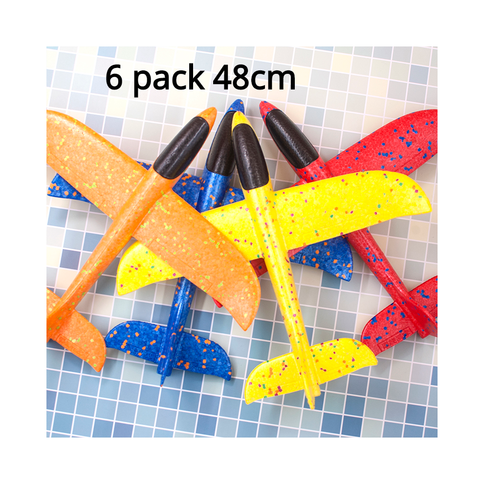 Maxpower (48Cm6pcs No Lights) Foam Hand Throwing Airplanes Toy 37Cm 48Cm Flight Mode Glider Inertia Planes Model Aircraft Planes For