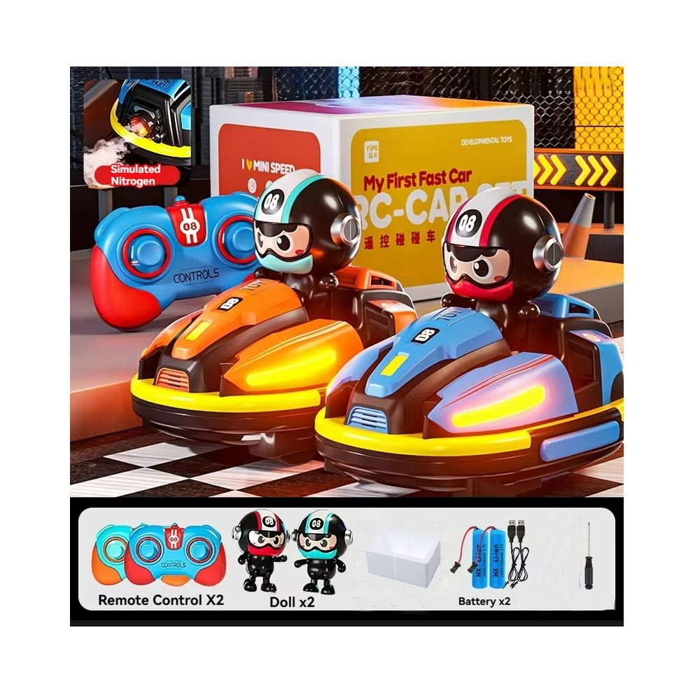 Maxpower (2Pcs) 2.4G Rc Battle Bumper Car Toy Toddler Boy Girl Catapult Robot Karting Toy With Music Light Rc Battle