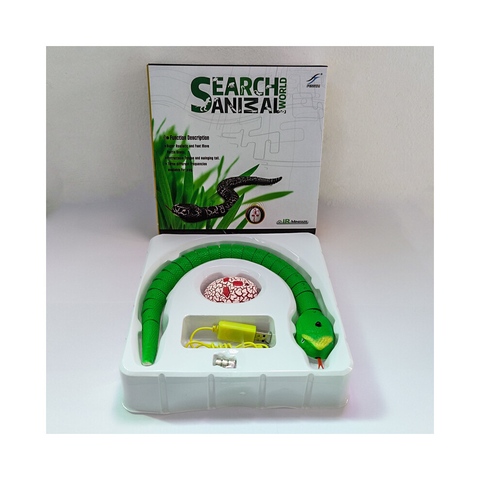Maxpower (Green) Realistic Remote Control Snake Rc Animal Scary Toy Simulated Viper Trick Terrify Mischief Toys For Halloween Green
