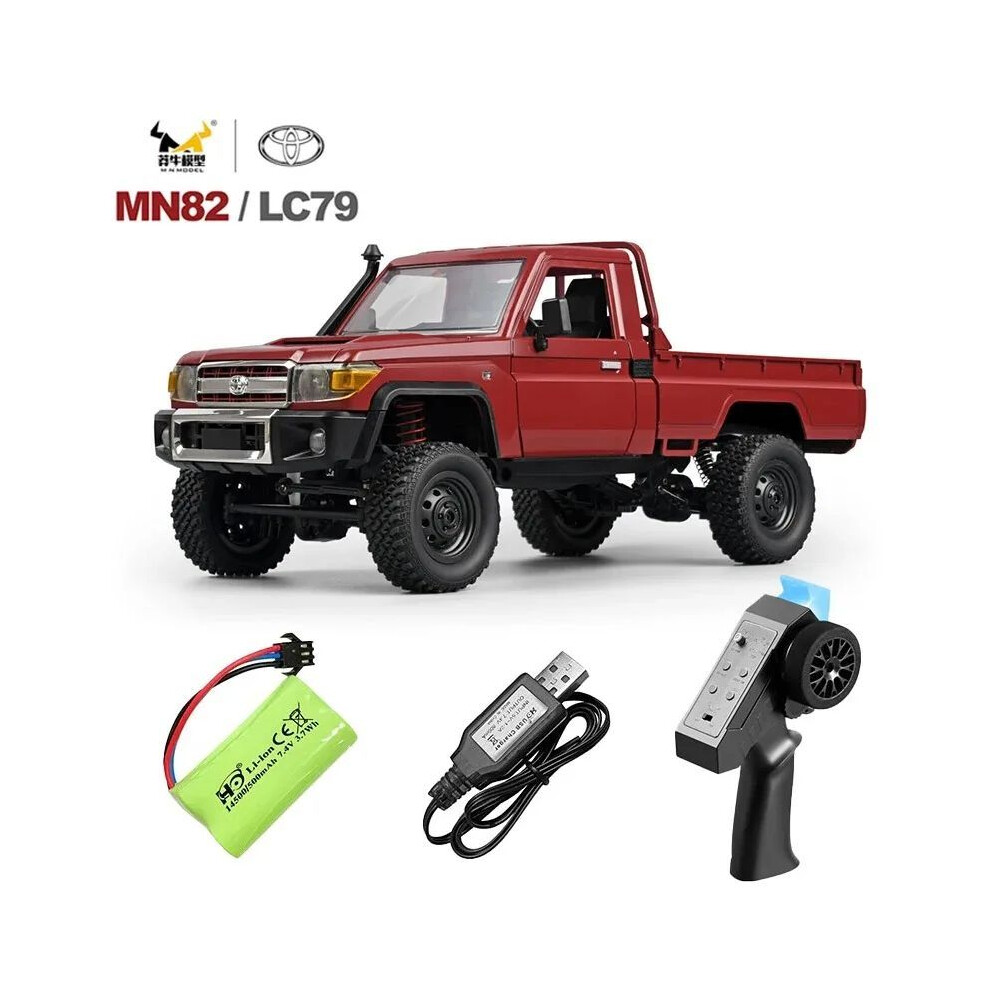 Maxpower (Mn82 1B ) Mn82 1:12 Full Scale Mn Model Rtr Version Rc Car 2.4G 4Wd 280 Motor Proportional Off-Road Rc Remote Red