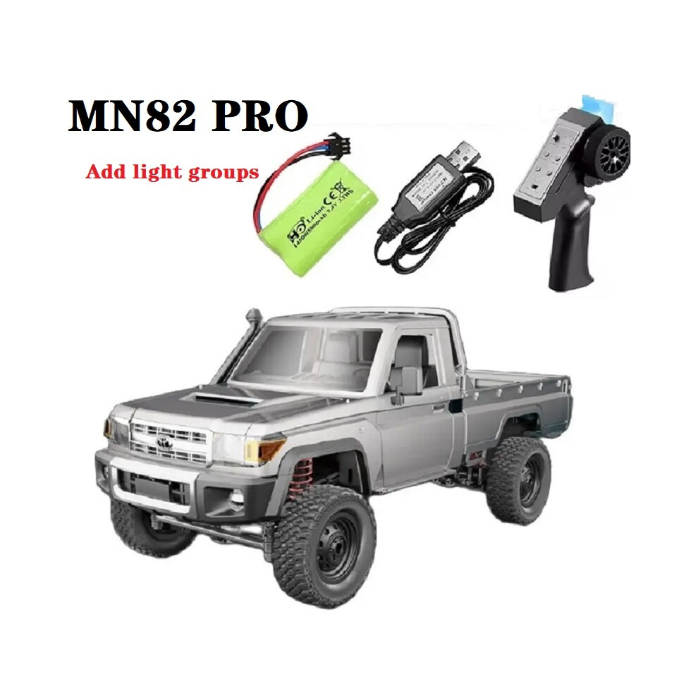 Maxpower (Mn82 Pro ) 1:12 Full Scale Rc Car Mn82 Pro 2.4G 4Wd Off-Road Crawler Car Pick Up Truck Upgraded Version Mn-82 Pro Silver