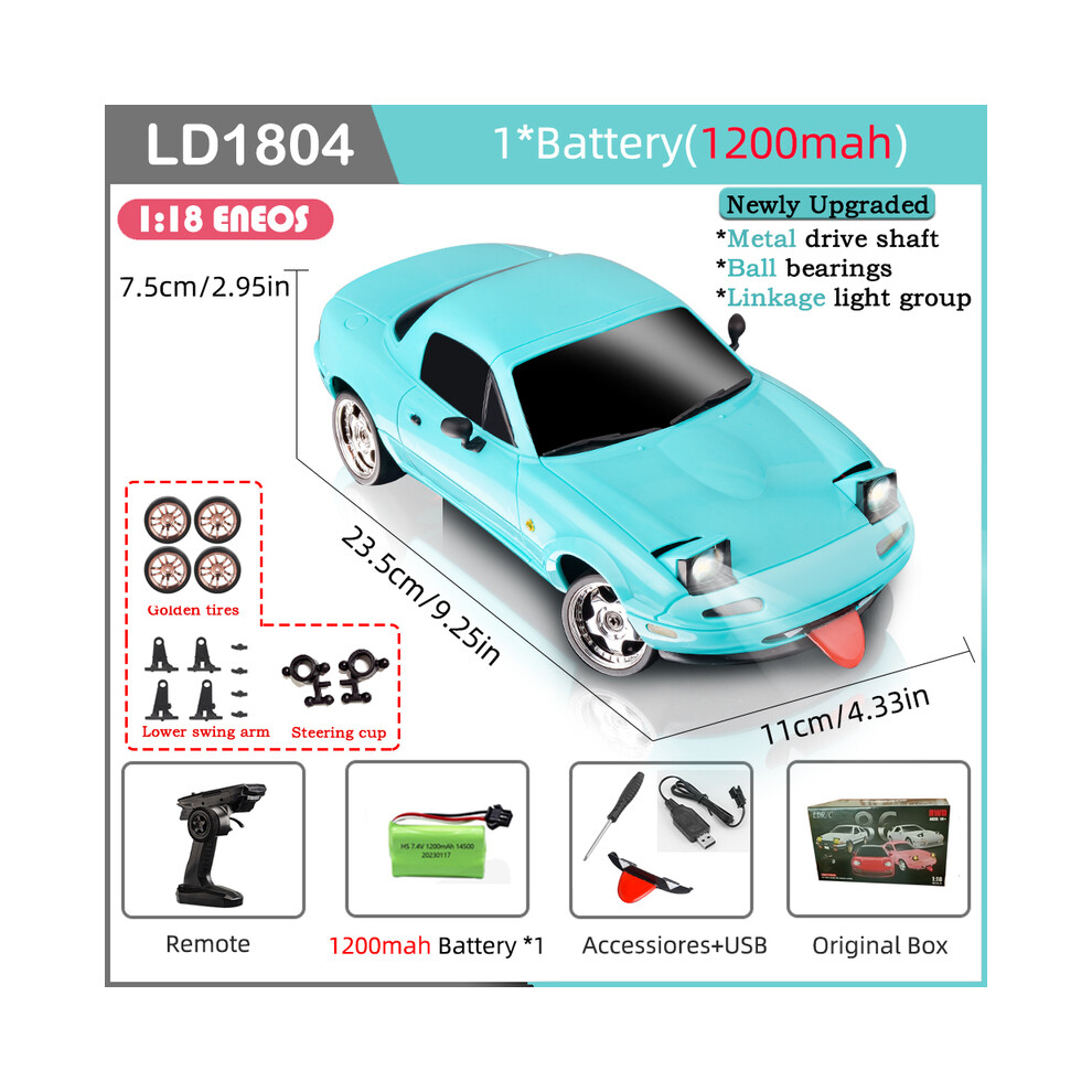 Maxpower (1804-B-1B1200-Yx01j) Ldrc Ld1804 Rc Drift Car 1/18 Model 2.4G 2Wd Esp Gyroscope Led Lights Full Scale Controlled Model Children