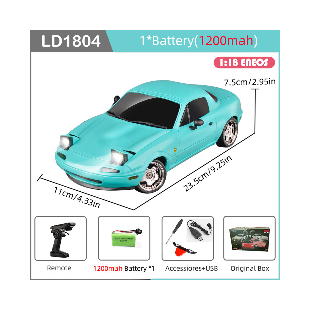 Maxpower (Ld1804-B-1B1200-Ob) Ldrc Ld1804 Rc Drift Car 1/18 Model 2.4G 2Wd Esp Gyroscope Led Lights Full Scale Controlled Model Children