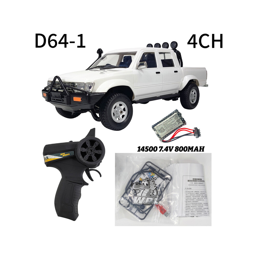 Photos - Parts for Drones & RC models MAXPOWER  1/16 Scale RC Crawler WPL Truck RTR Off-Road Pick-up Car 2.4GH Remote Control RC Rock Crawler with LED (D64-1 White 4WD)