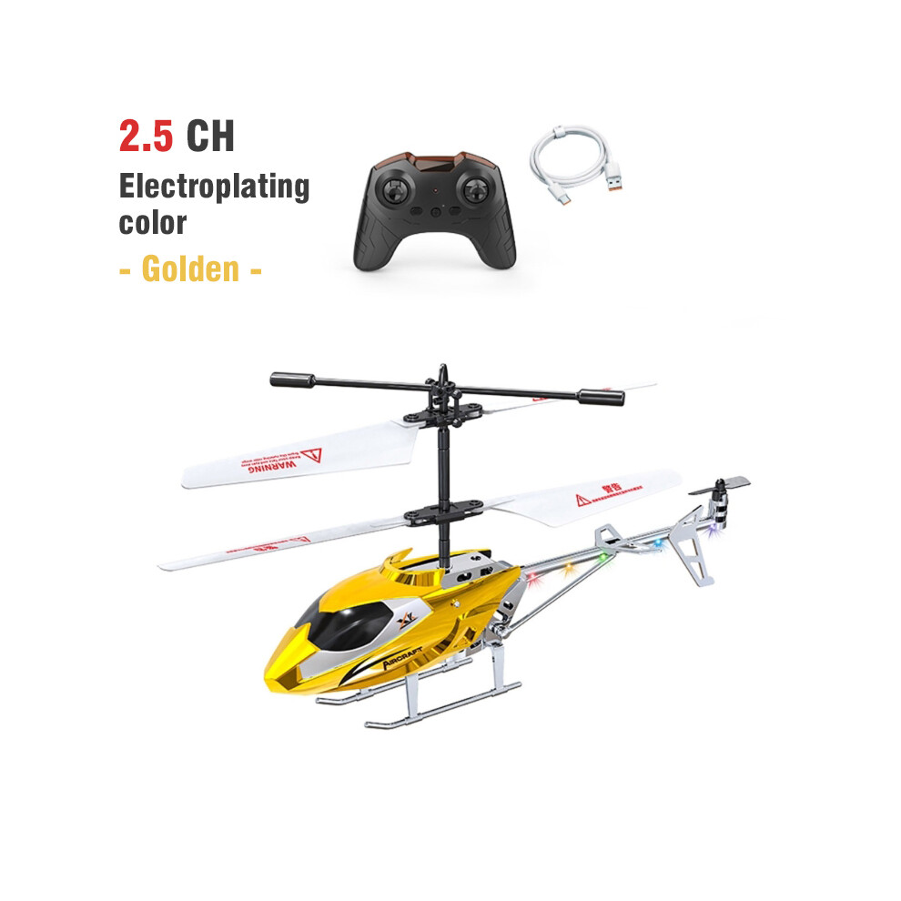 Maxpower (2.5Ch Golden) Rc Helicopter Remote Control Kids Toy Airplane Resistant Collision Alloy Wireless Aircraft Toys For