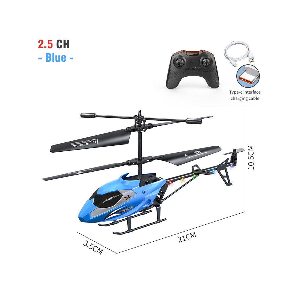 Maxpower (2.5Ch Blue) Rc Helicopter Remote Control Kids Toy Airplane Resistant Collision Alloy Wireless Aircraft Toys For