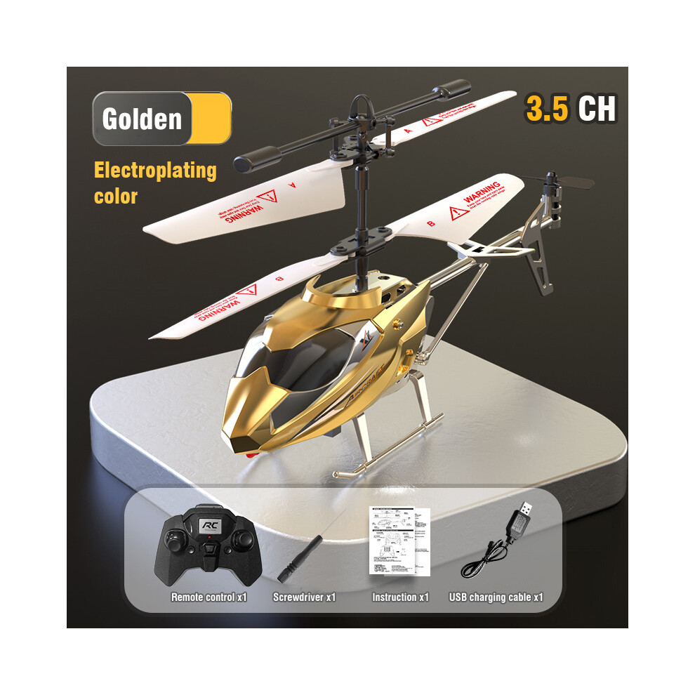 Maxpower (3.5Ch Golden) Rc Helicopter Remote Control Kids Toy Airplane Resistant Collision Alloy Wireless Aircraft Toys For