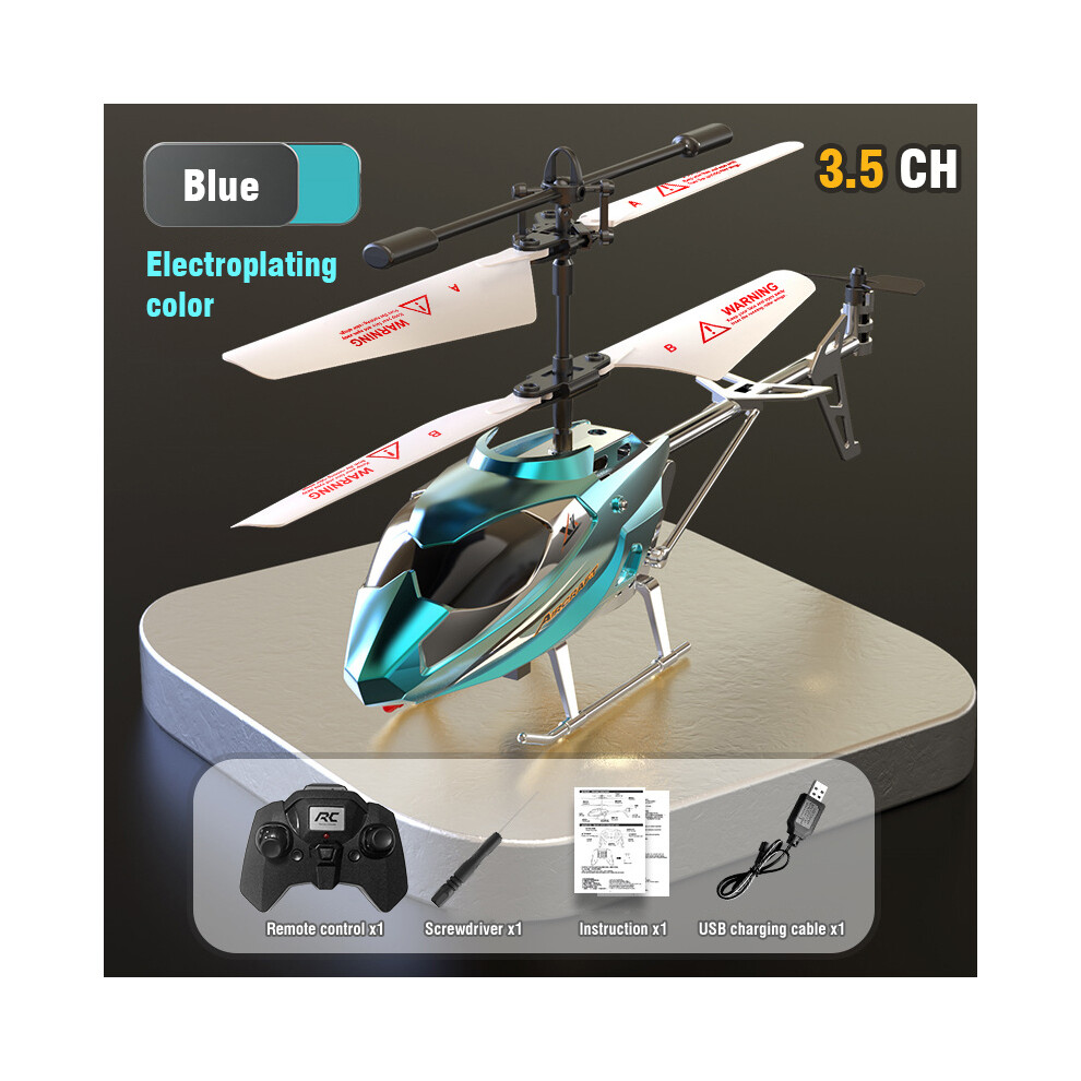 Maxpower (3.5Ch Blue) Rc Helicopter Remote Control Kids Toy Airplane Resistant Collision Alloy Wireless Aircraft Toys For