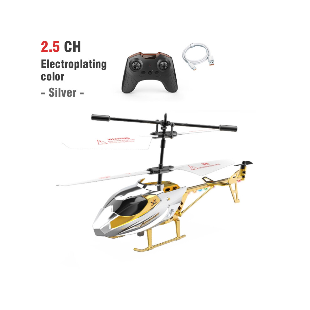 Maxpower (2.5Ch Silver) Rc Helicopter Remote Control Kids Toy Airplane Resistant Collision Alloy Wireless Aircraft Toys For