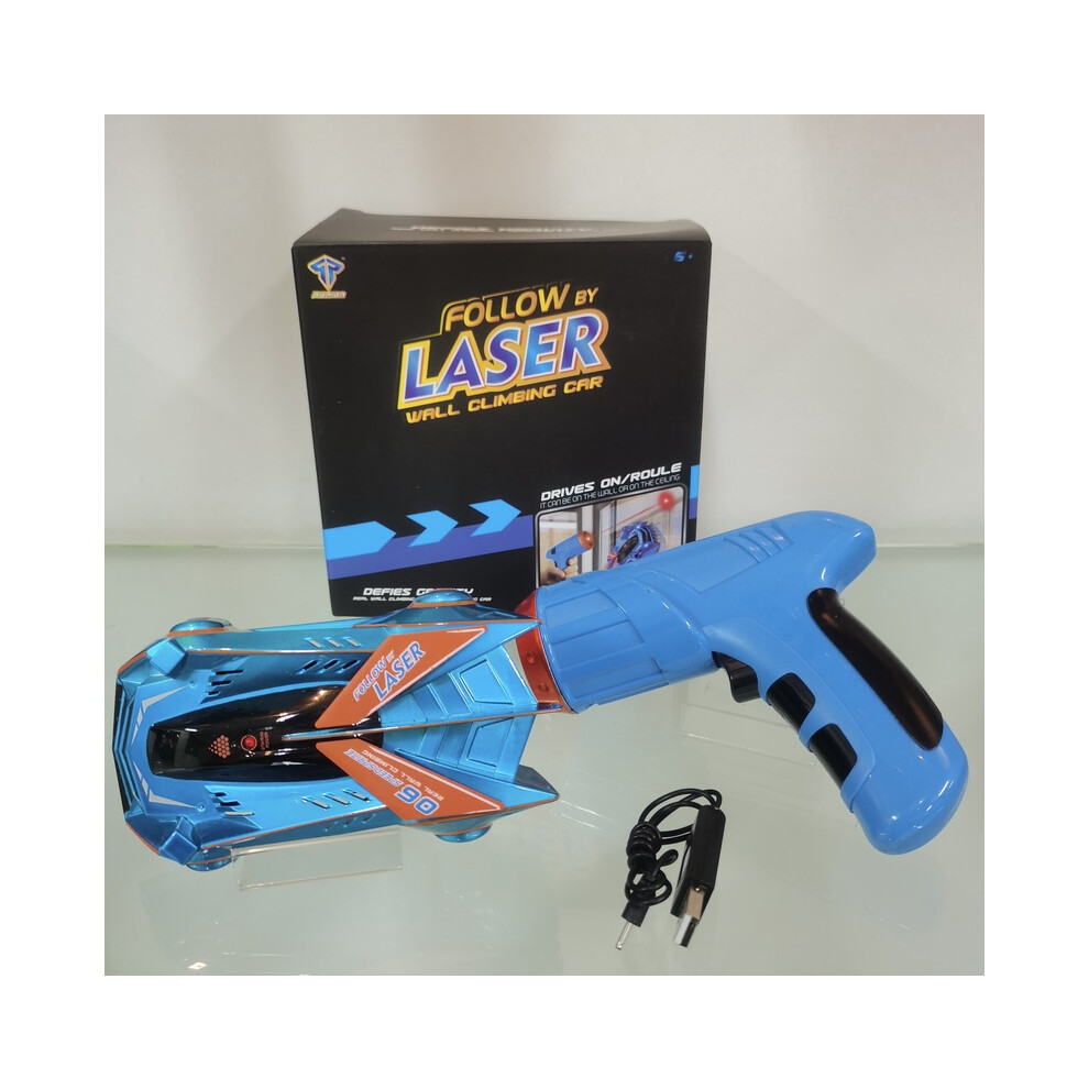 Maxpower (Blue) Children's Remote-Controlled Infrared Laser Induction Wall Climbing Car Racing Model Children's Toys Blue