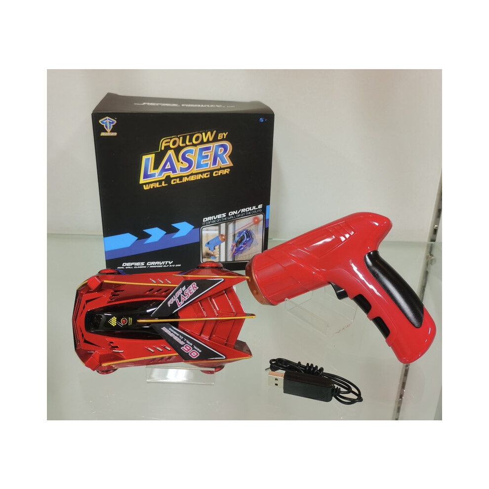 Maxpower (Red) Children's Remote-Controlled Infra Laser Induction Wall Climbing Car Racing Model Children's Toys Red