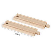 (Wooden track 2pc A18) Wooden Railway Track Beech Wood Track Accessories Fit for All Kinds of Thomos Trains for Biro Wood Tracks