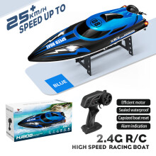 (Blue) HJ808 RC Battery Boat 2.4Ghz 25km/h High-Speed Remote Control Racing Ship Water Speed Boat Children