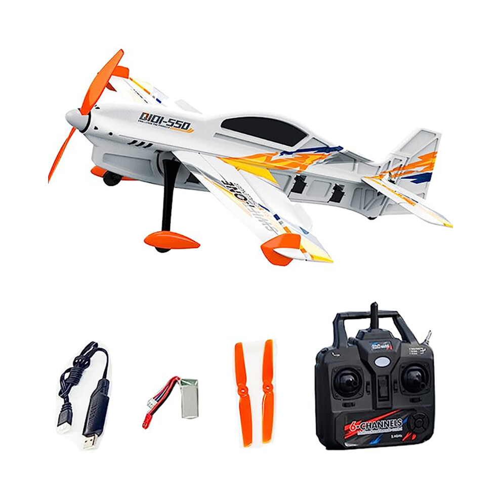 Maxpower (Orange 1 Battery) Qidi-550 3D Rc Airplane 500Mm Wingspan One-Key Hanging Stunt With 6-Axis Gyro Wind Resistant Flight