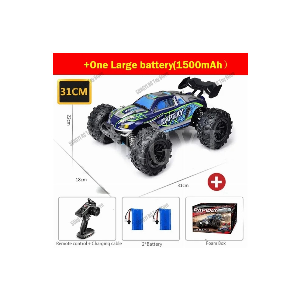 Maxpower (16101 Blue 2B) 50 Or 80Km/H Rc Cars 1/16 Off Drift Road 4Wd With Led 2.4G Waterproof Remote Control Monster Truck For