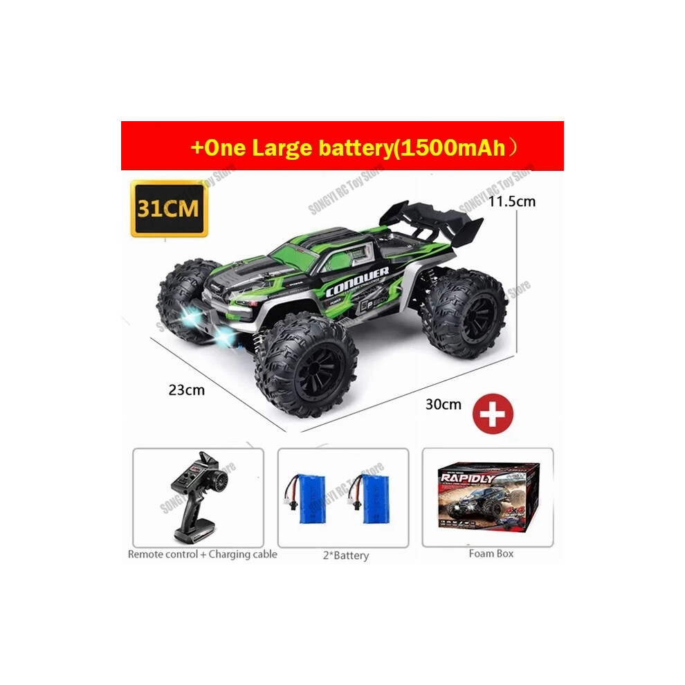 Maxpower (16101 Green 2B) 50 Or 80Km/H Rc Cars 1/16 Off Drift Road 4Wd With Led 2.4G Waterproof Remote Control Monster Truck For